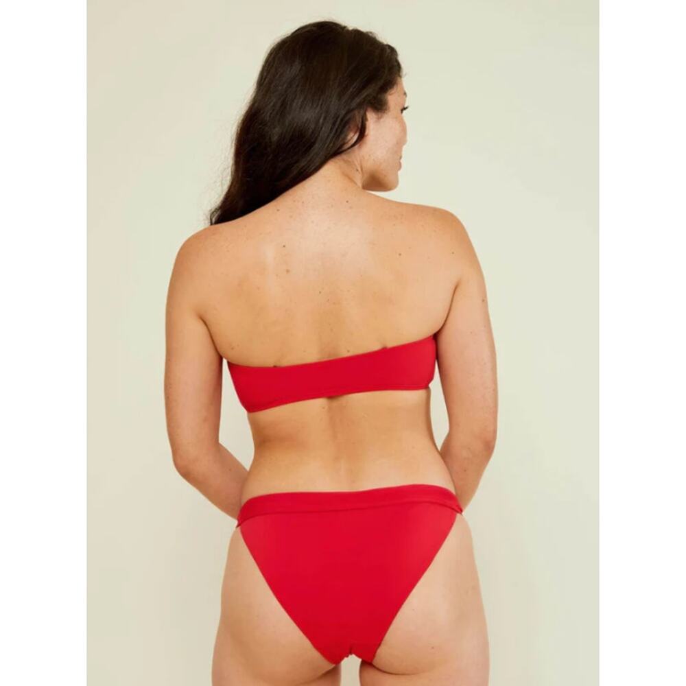 ANDIE SWIM Women's The Banded Cheeky Bikini Bottom XXL Flat Cherry Red NWT - Picture 2 of 8